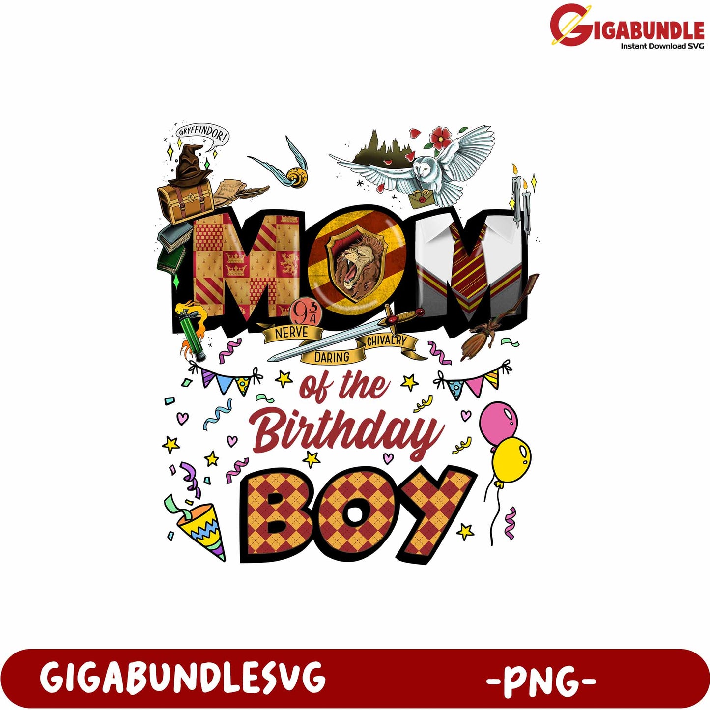 Mom of the Birthday Boy Graphic Design PNG for Celebration Events