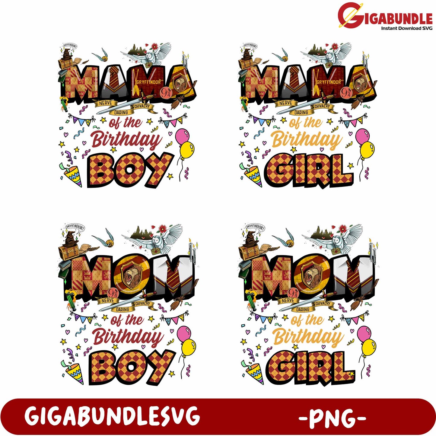Mom of the Birthday Boy and Girl PNG Art Design for Celebrations