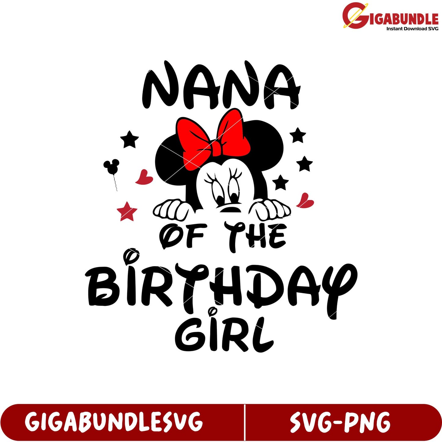 Nana and Birthday Girl Design SVG for Celebrations and Events