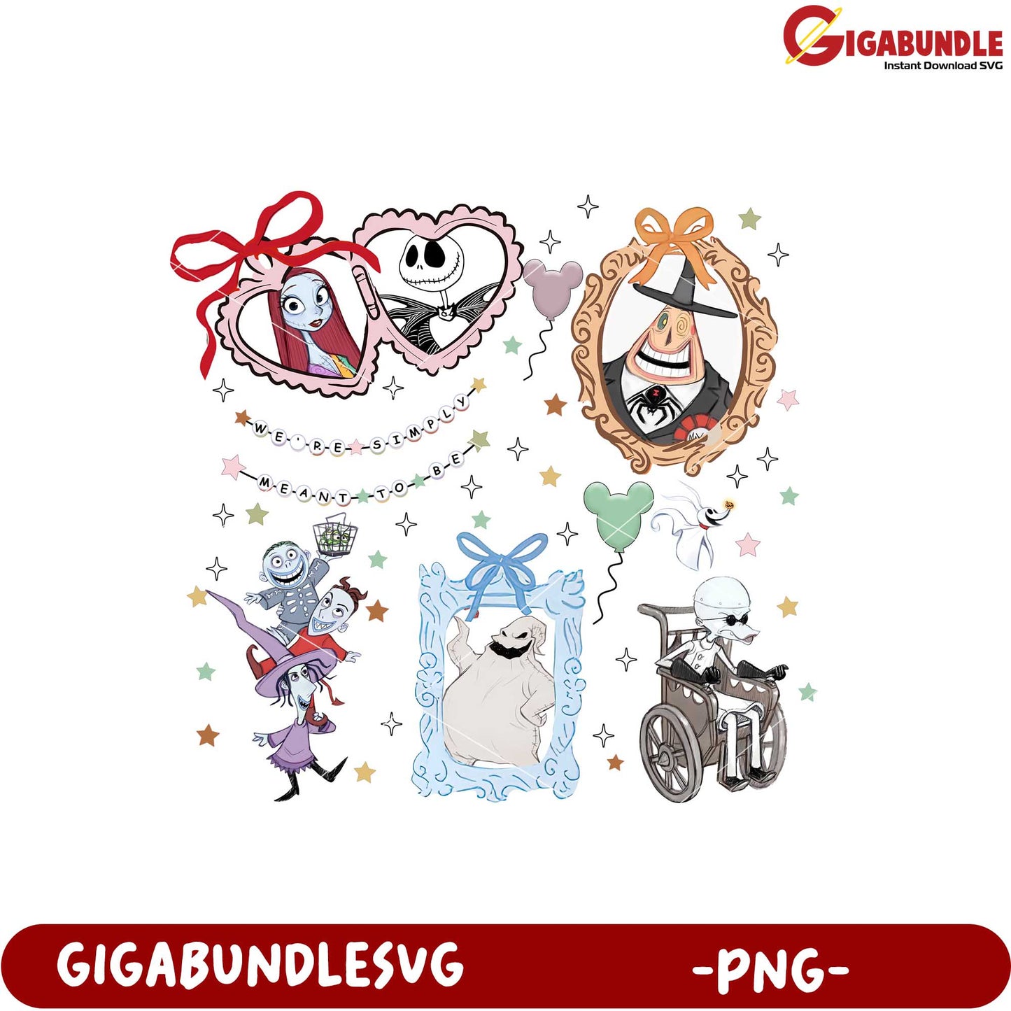 Nightmare Before Christmas Character Art PNG Collection