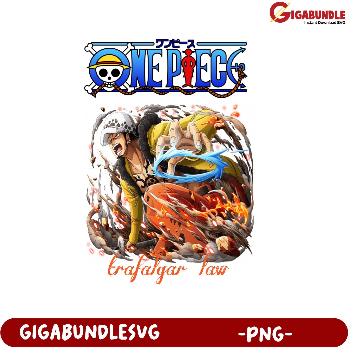 One Piece Trafalgar Law PNG Graphic for Fans and Designers