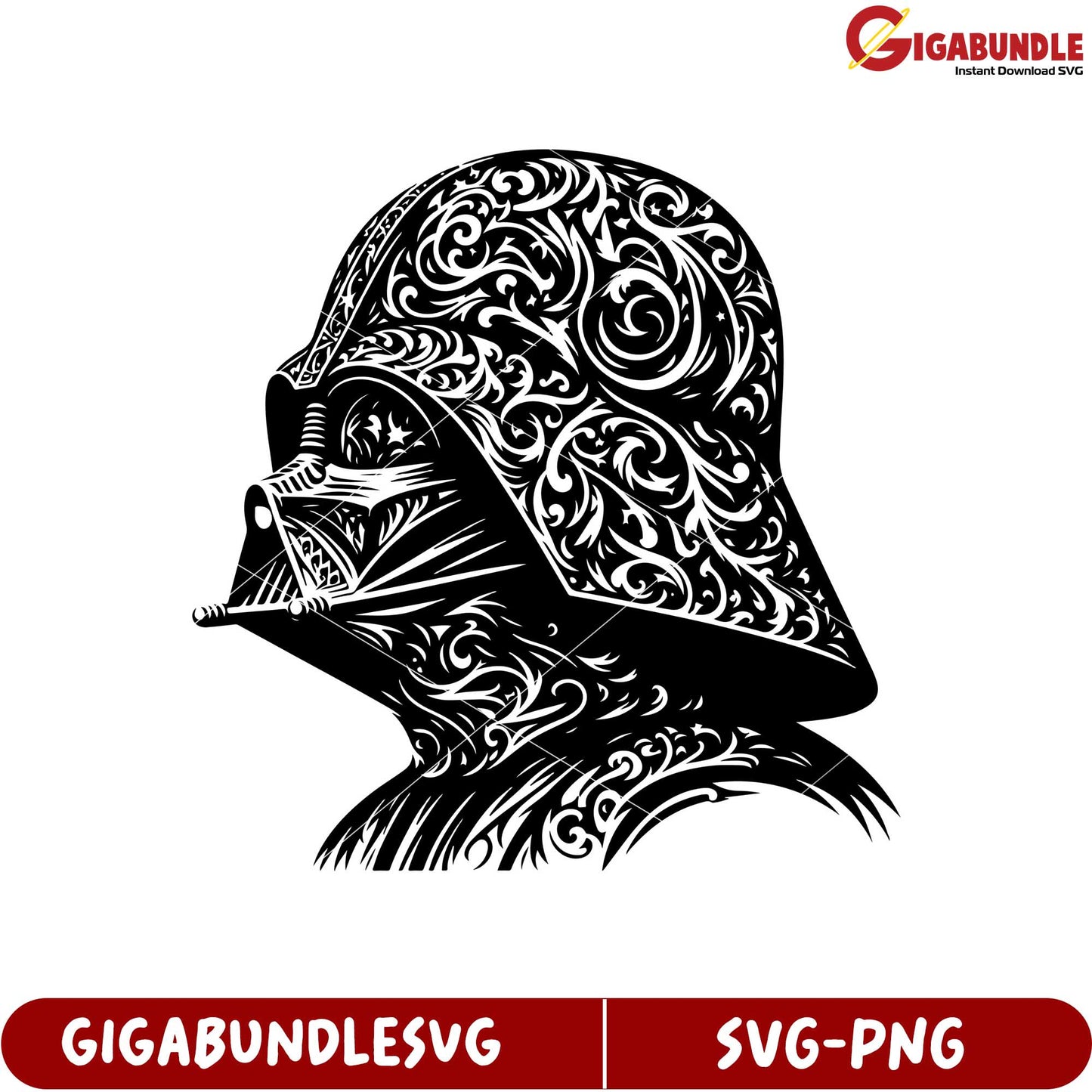 Ornate Darth Vader SVG Design for Creative Projects and Crafts