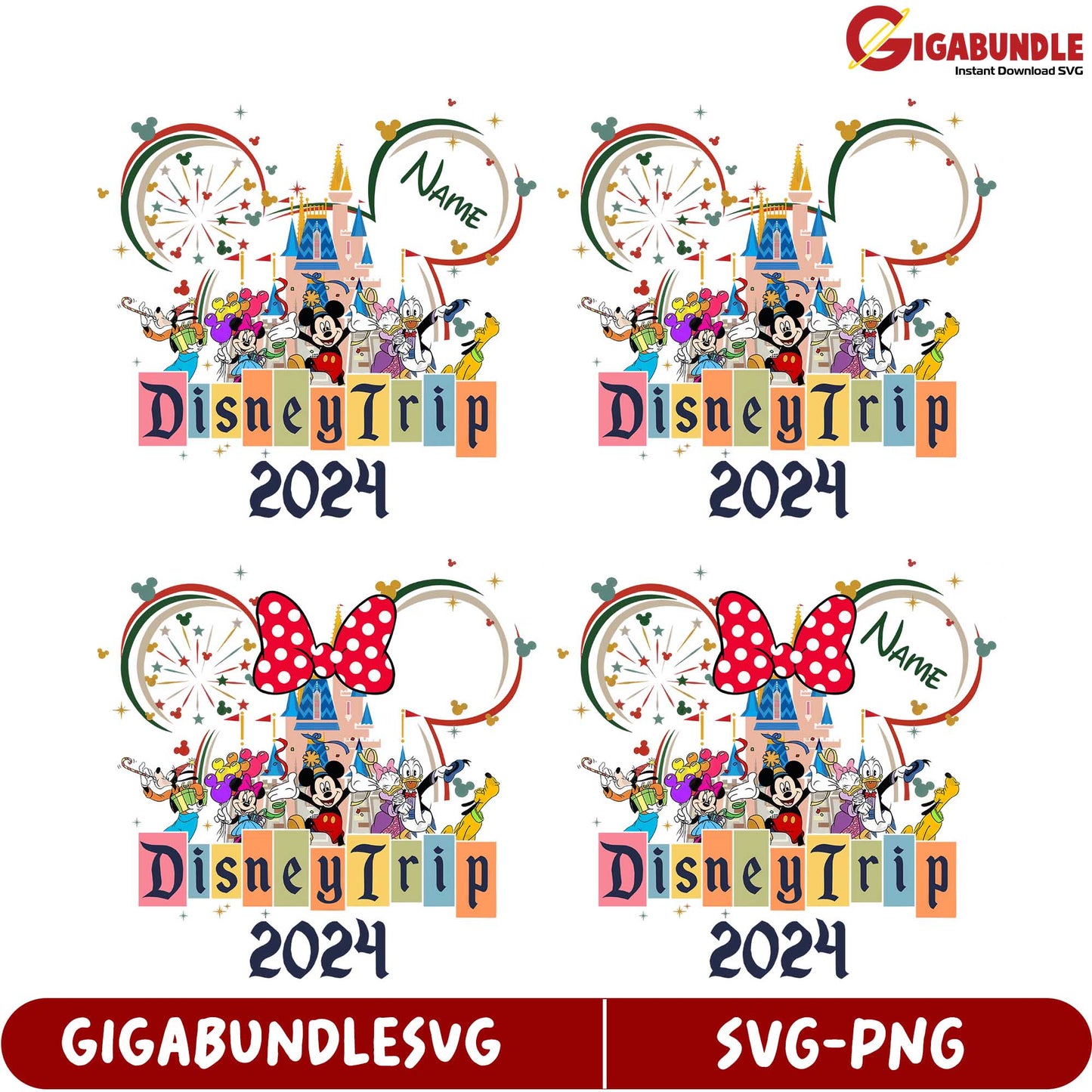 Personalized Disney Trip 2024 SVG Bundle for Creative Projects