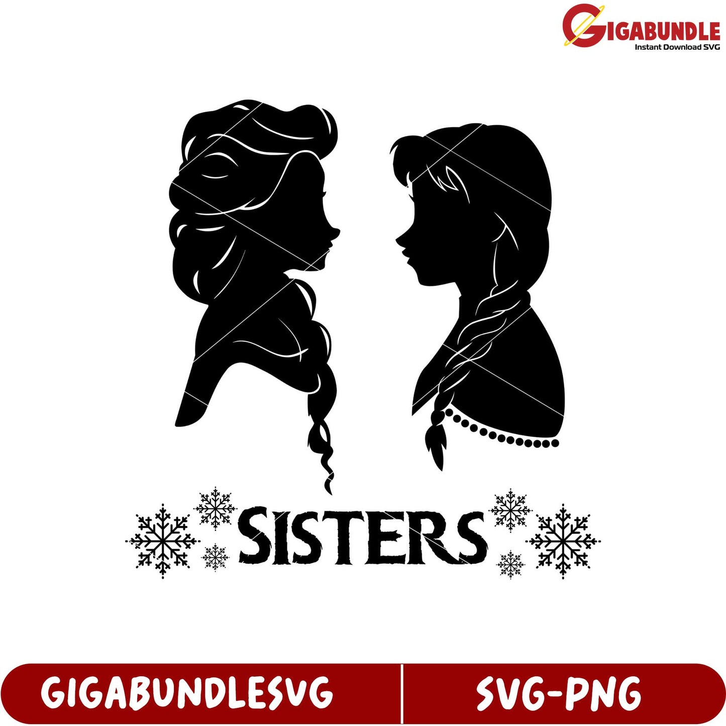 Sisters Silhouette Design SVG for Crafting and Personal Use Download