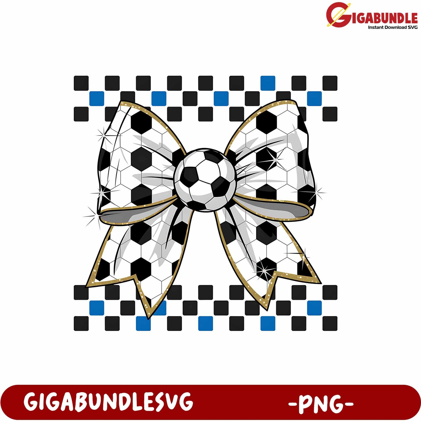Soccer Ball Bow Graphic Design for Sports Theme Decorations PNG