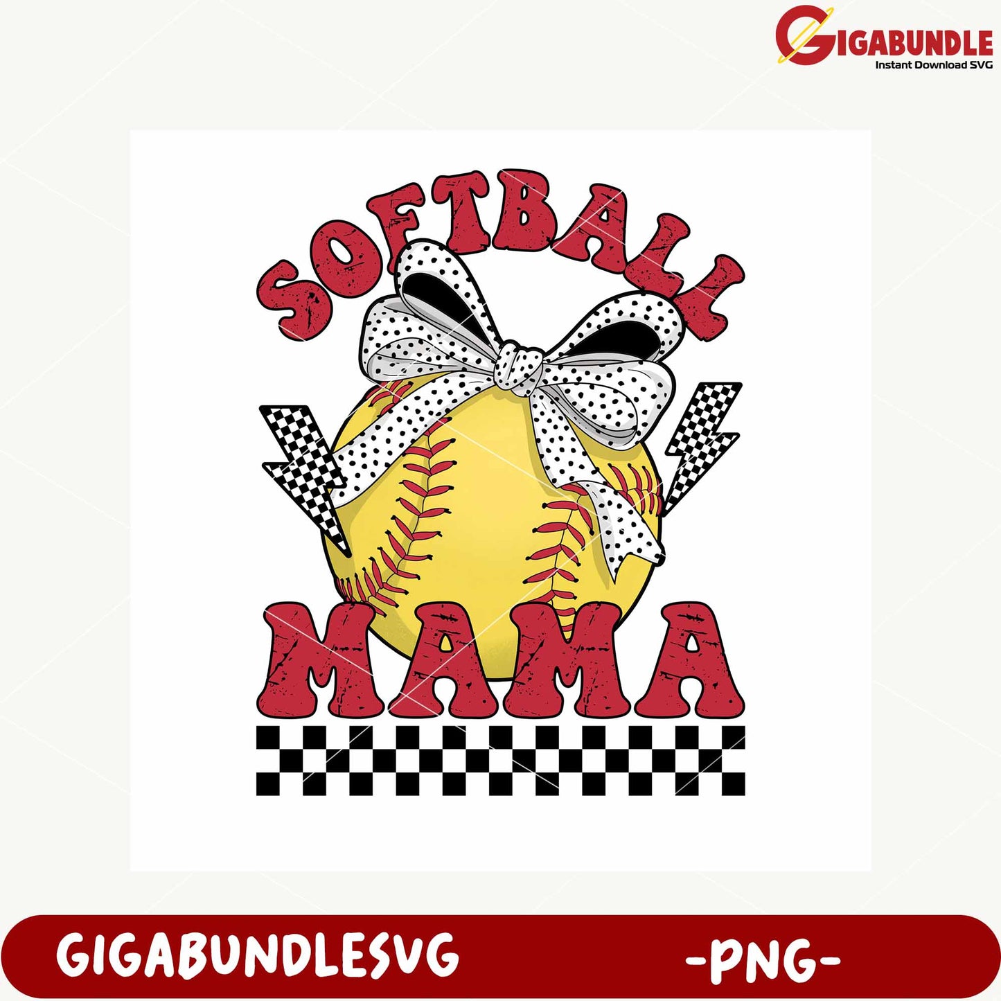 Softball Mama Graphic Design for Apparel and Crafts PNG