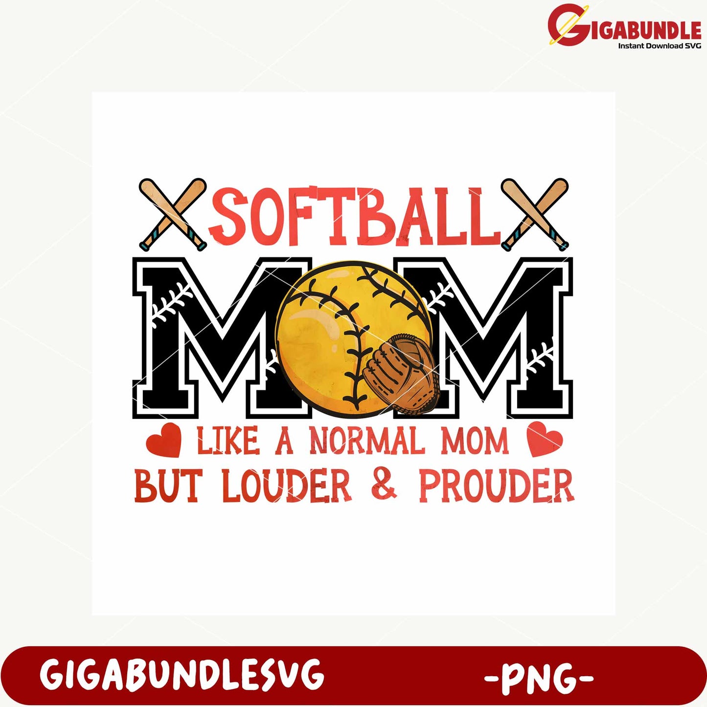 Softball Mom Design for Proud Sports Mothers PNG