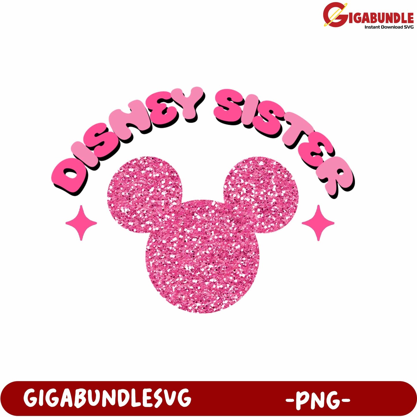 Sparkly Disney Sister Design PNG for Creative Projects