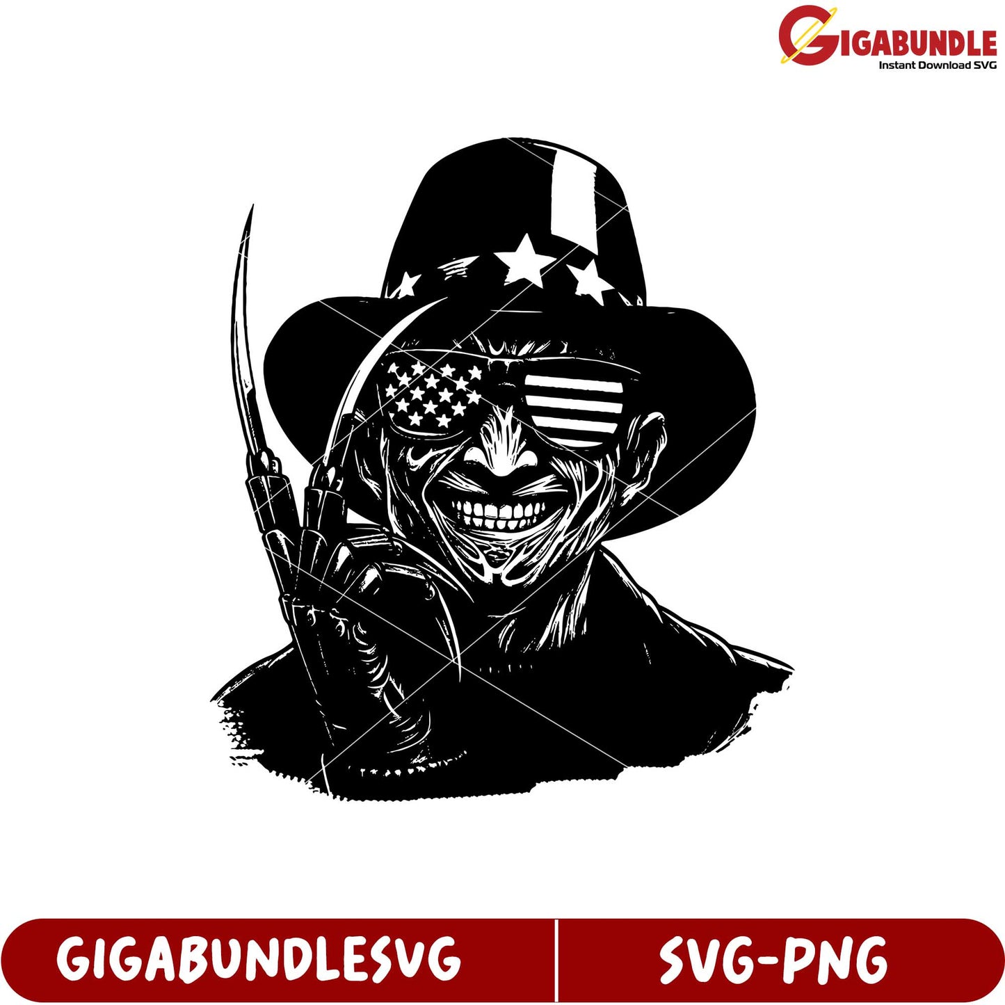 Spooky American Clown with Claws SVG Design for Creative Projects
