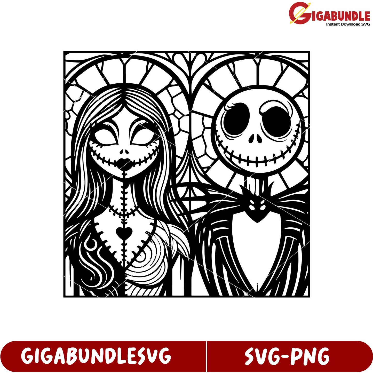 Spooky Couple Vintage Style SVG Artwork for Creative Projects Download