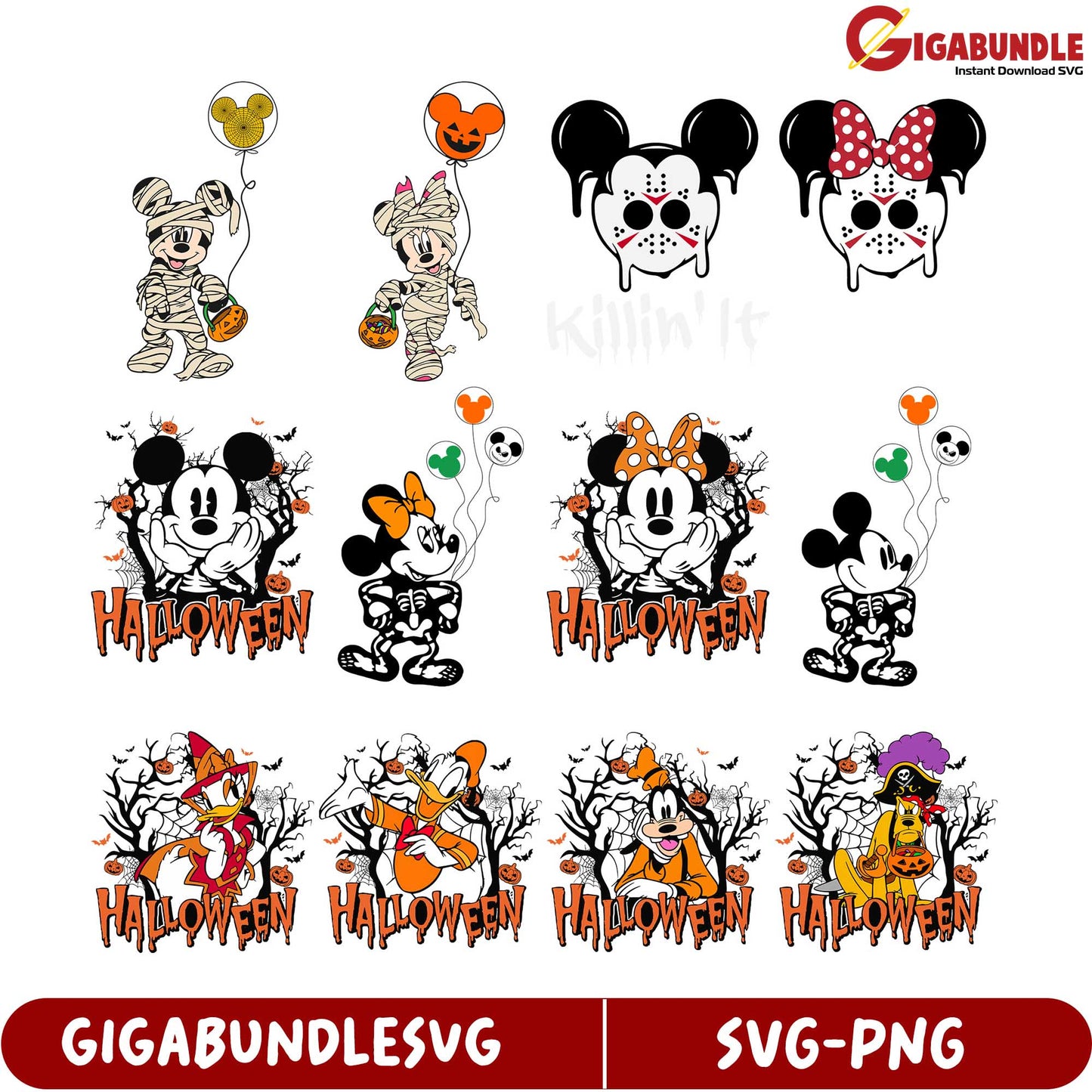 Spooky Disney SVG Bundle Halloween Mickey and Friends Designs