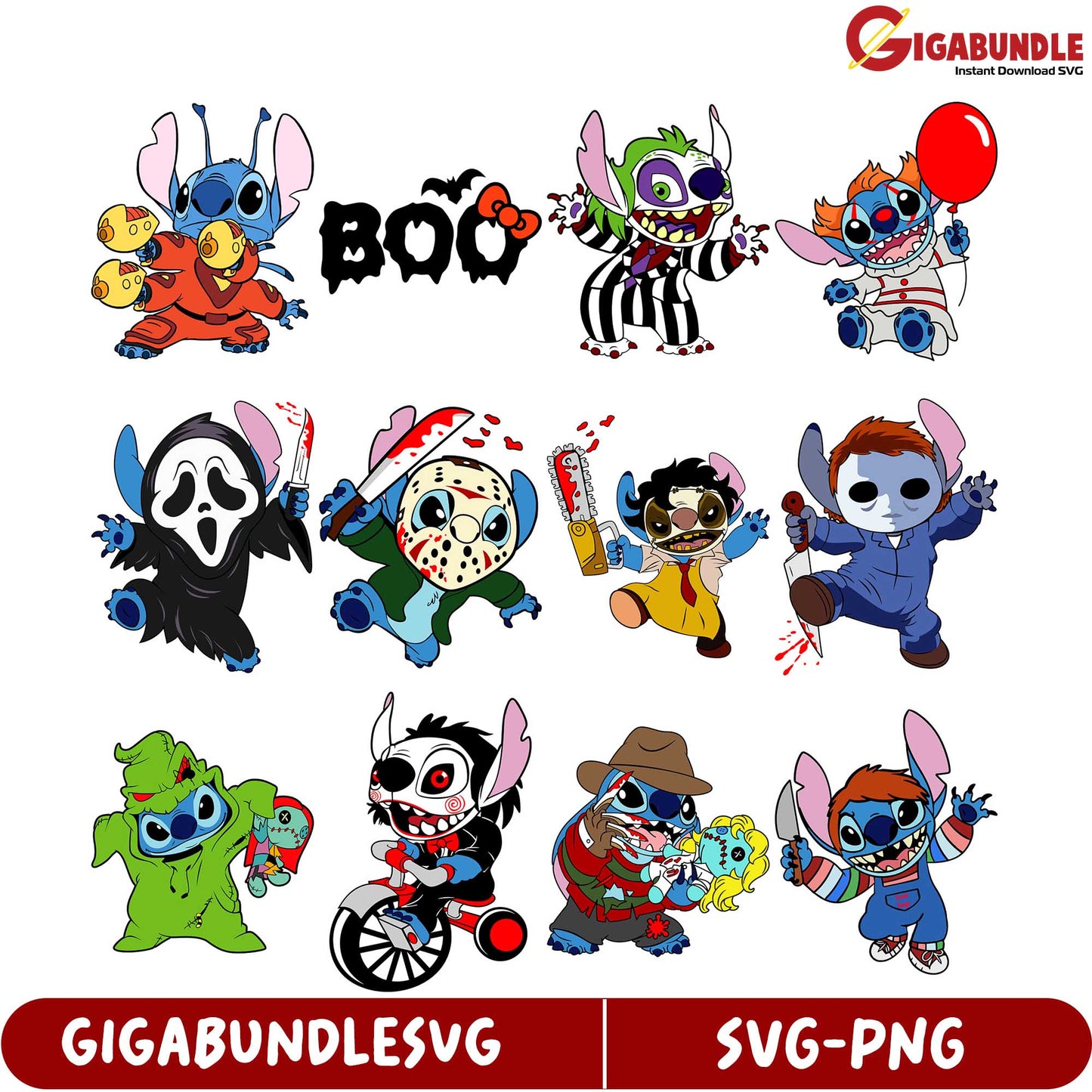 Spooky Stitch SVG Bundle Halloween Fun Clipart Collection