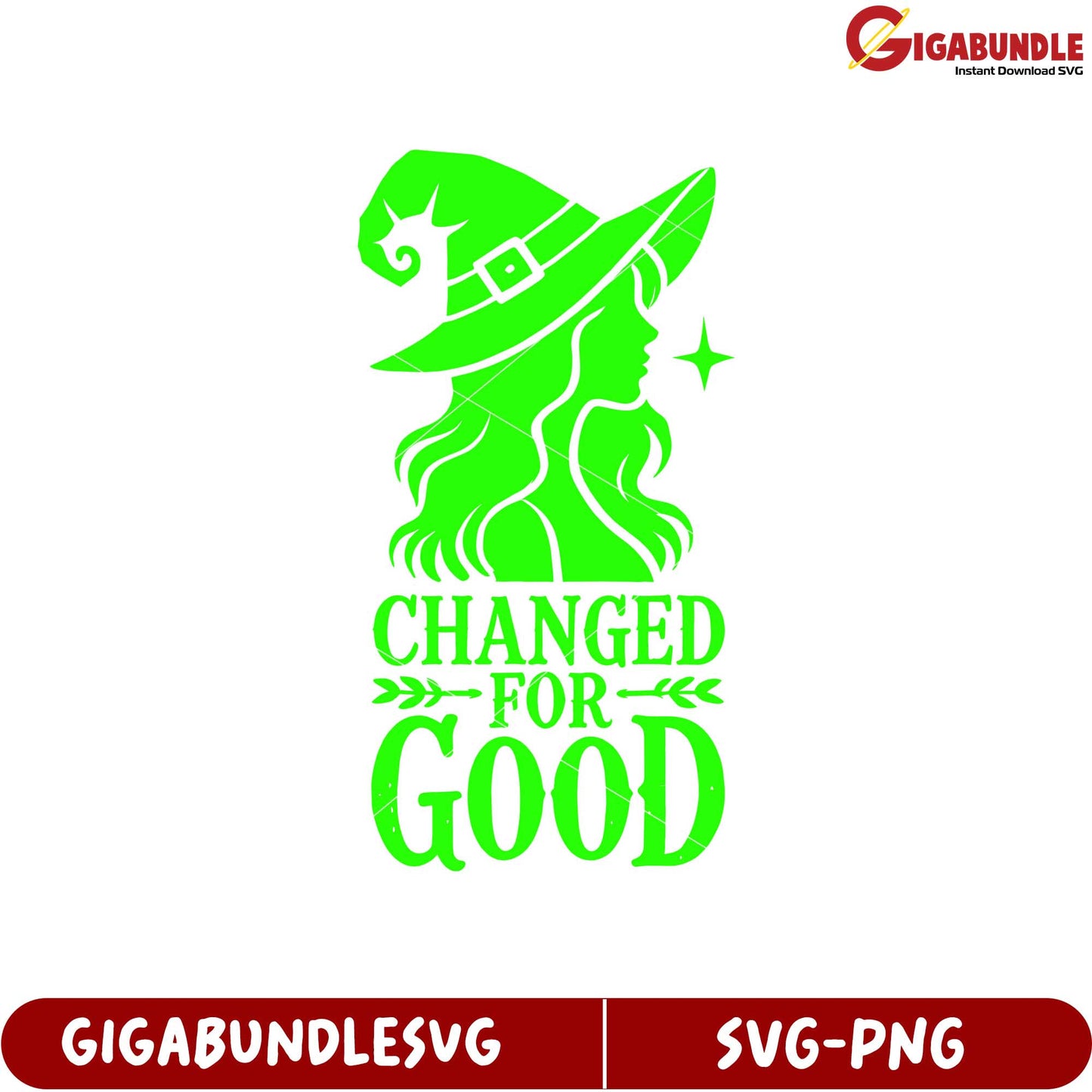 Spooky Witch Design Changed for Good SVG Digital Download Art