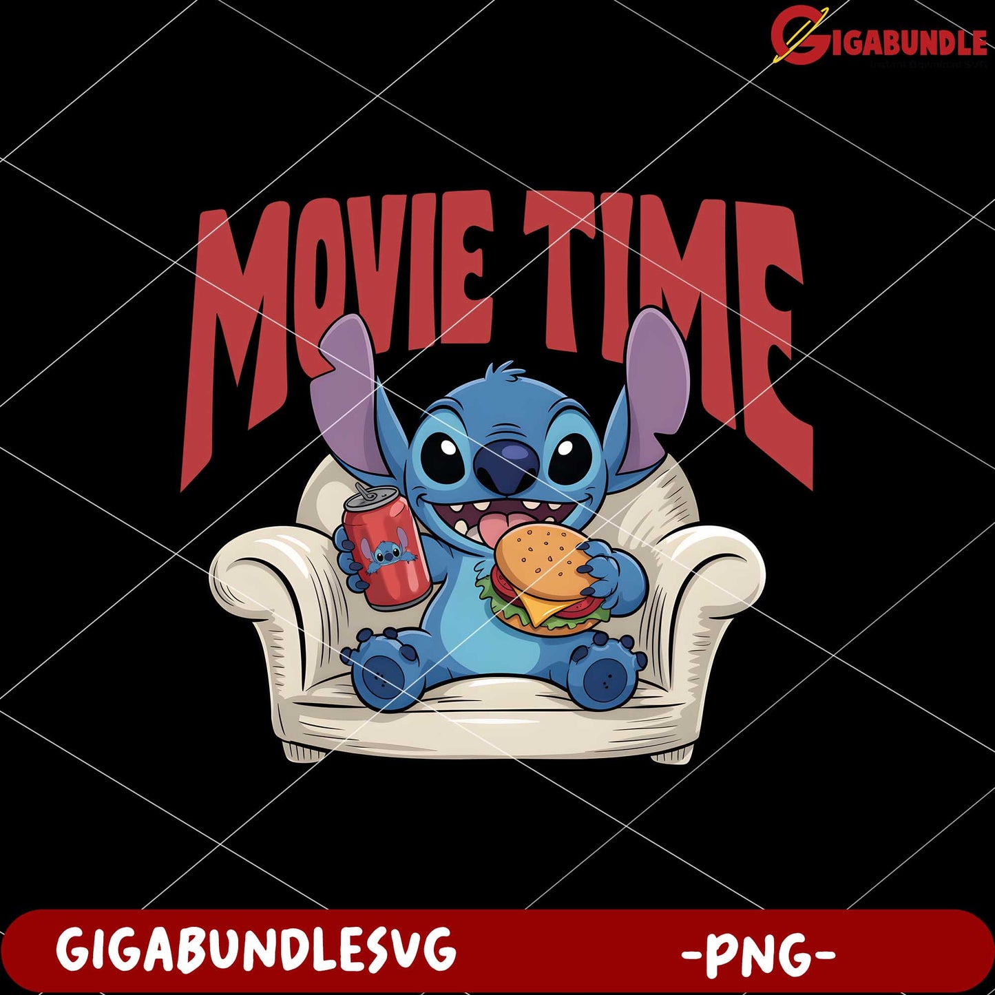 Stitch movie time png, adorable disney characters png, lilo and stitch png