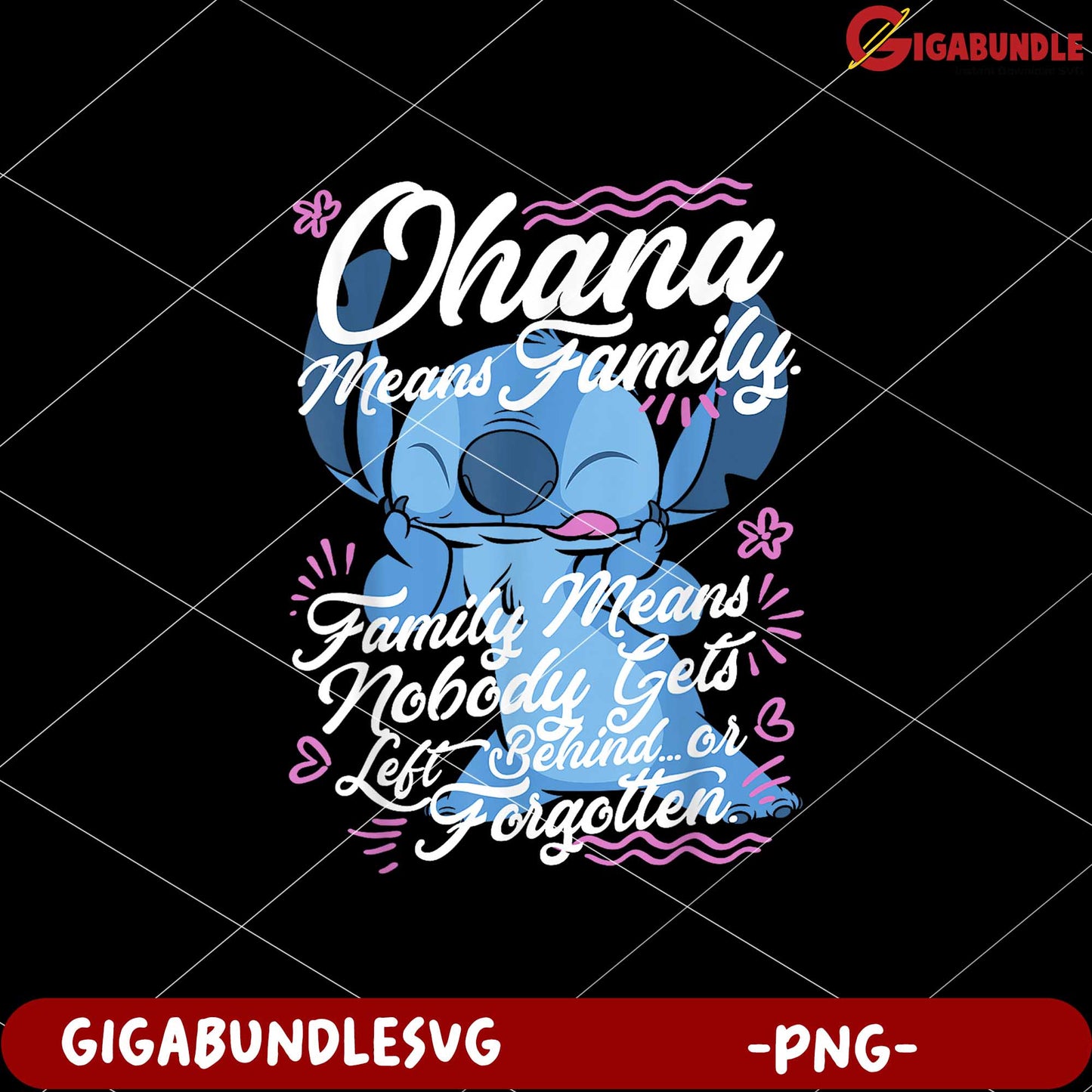 Stitch ohana means family png, lilo and stitch cartoon png, cute blue alien png