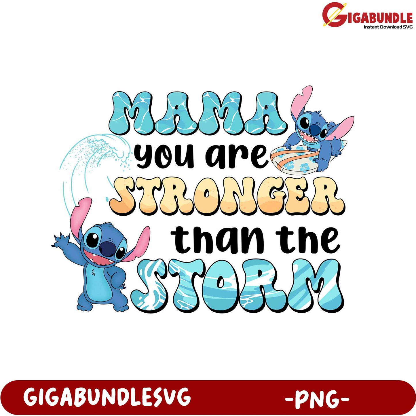 Stronger Than the Storm Motivational PNG Art for Moms