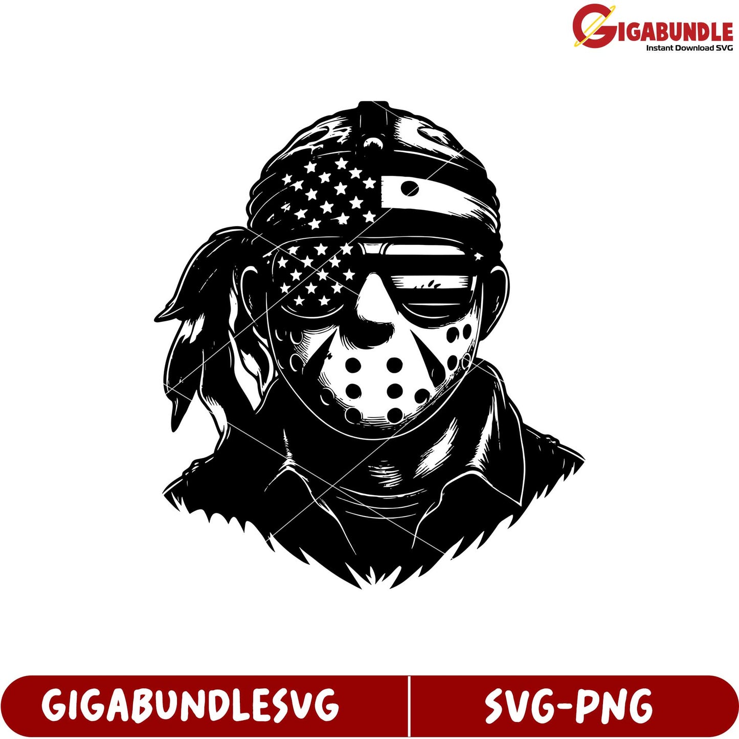 Stylish American Flag Masked Character SVG Design for Creative Projects