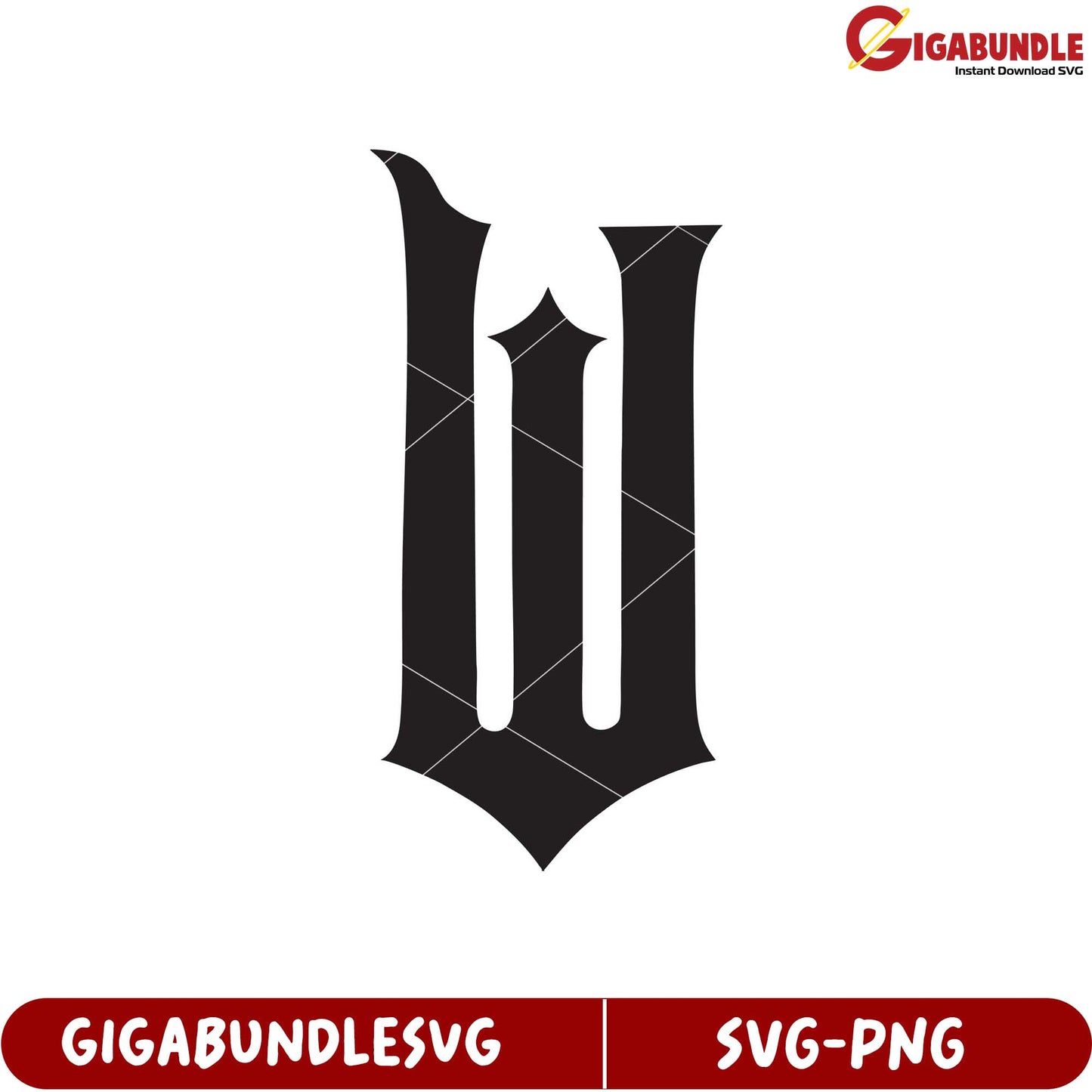 Stylish Black SVG Monogram Letter Design for Creative Projects