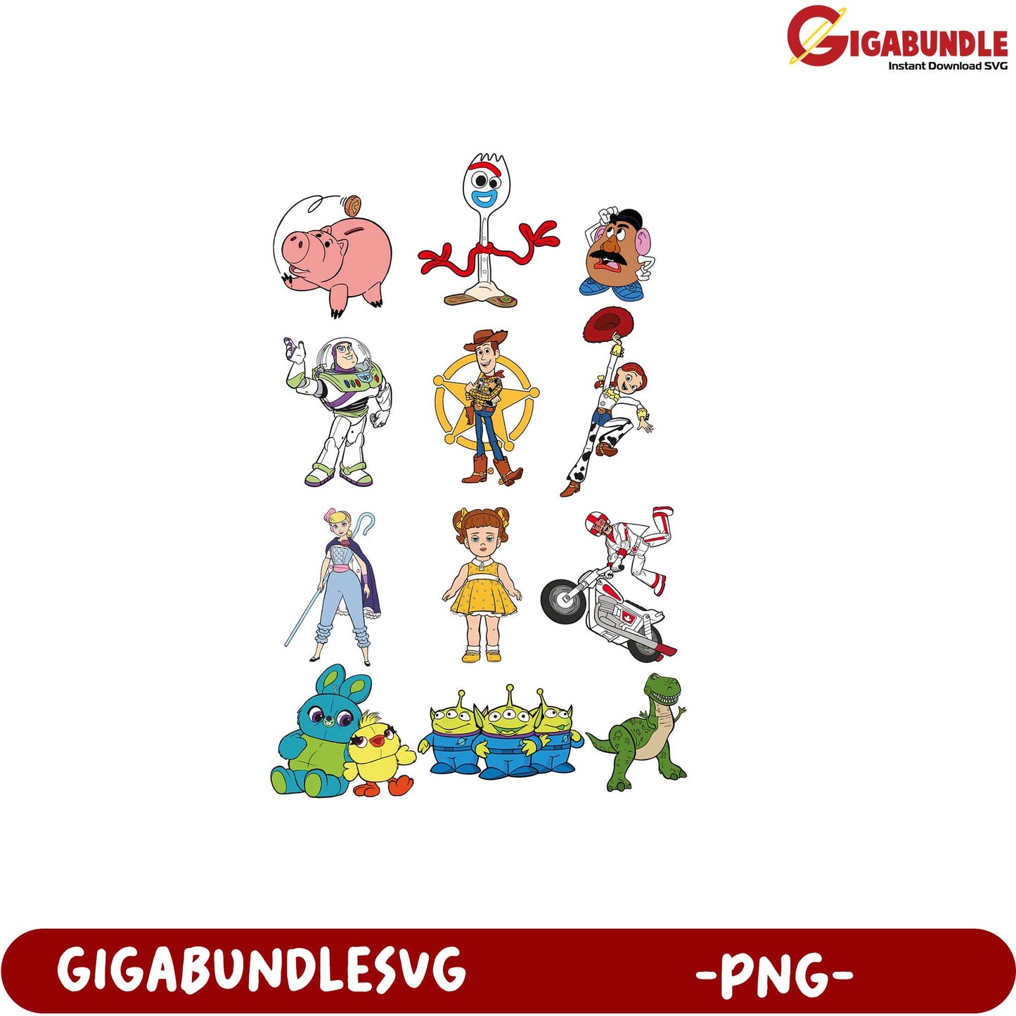 Toy Story Character Collection PNG for Digital Downloads and Crafts
