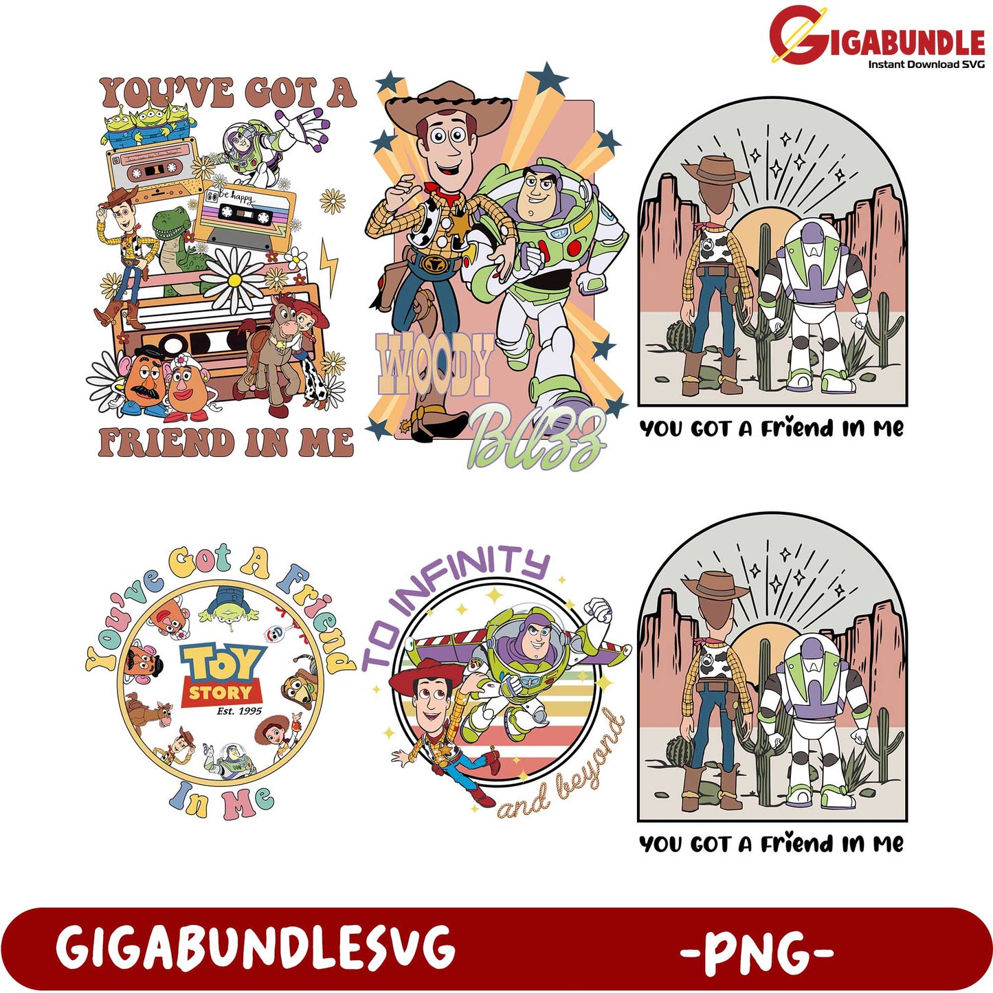 Toy Story PNG Bundle - You've Got a Friend in Me Designs