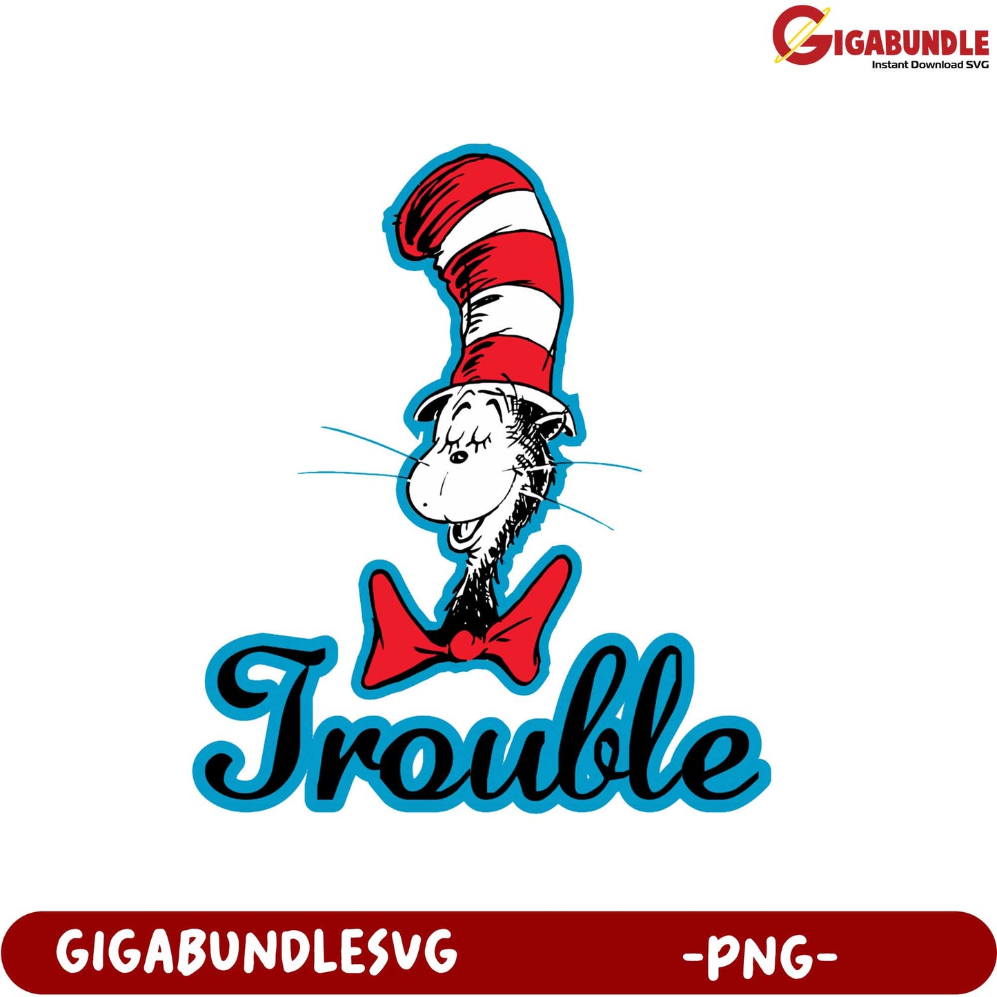 Trouble Cat PNG Graphic Fun Design for Kids' Projects