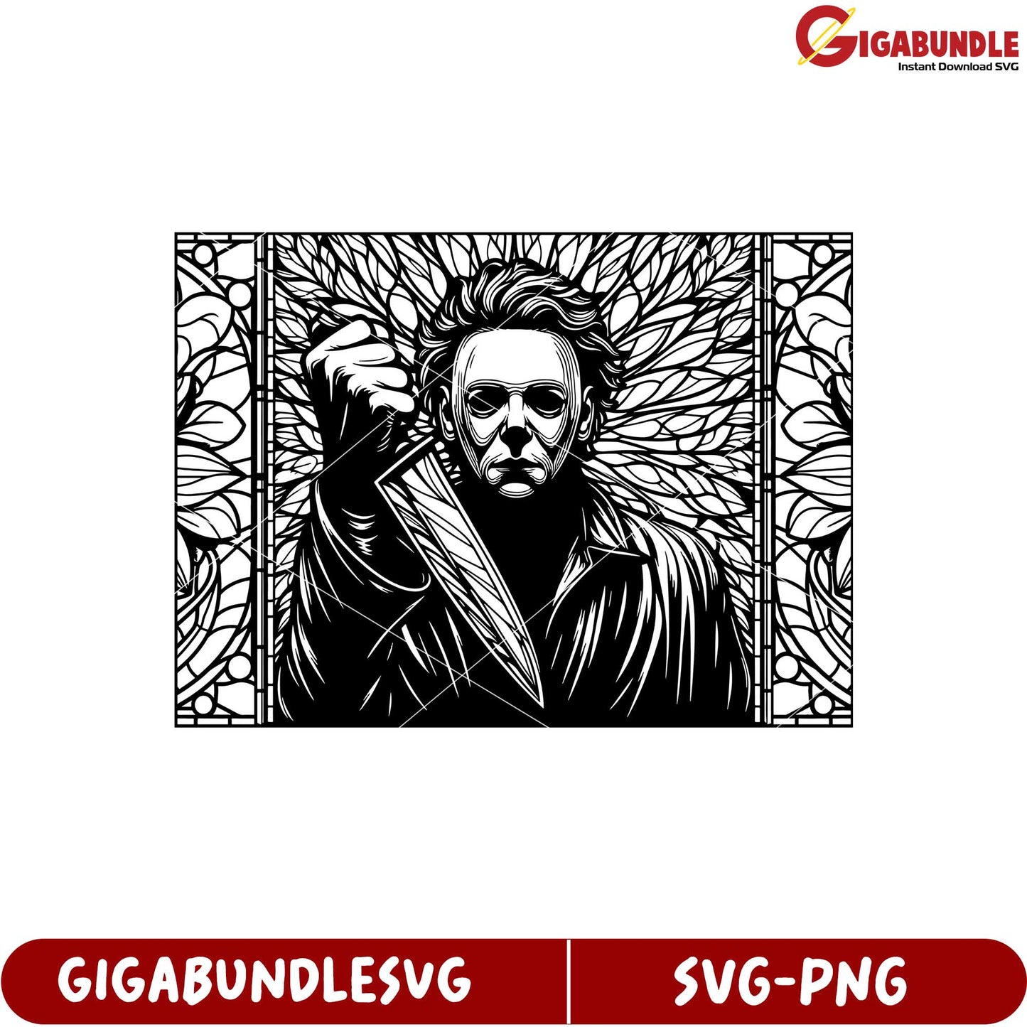 Unique SVG Art Featuring Iconic Character with Knife for Design Lovers