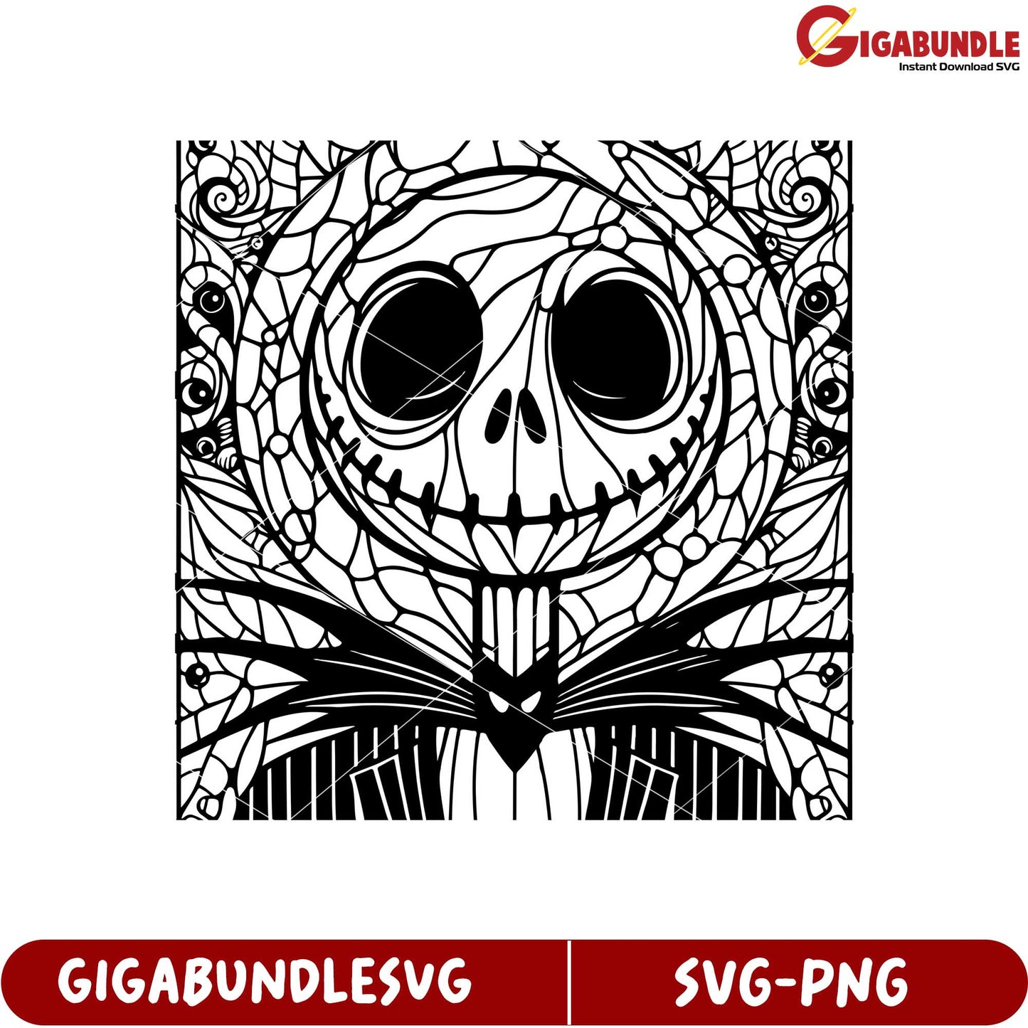 Unique SVG Design of Spooky Character with Intricate Line Art Style