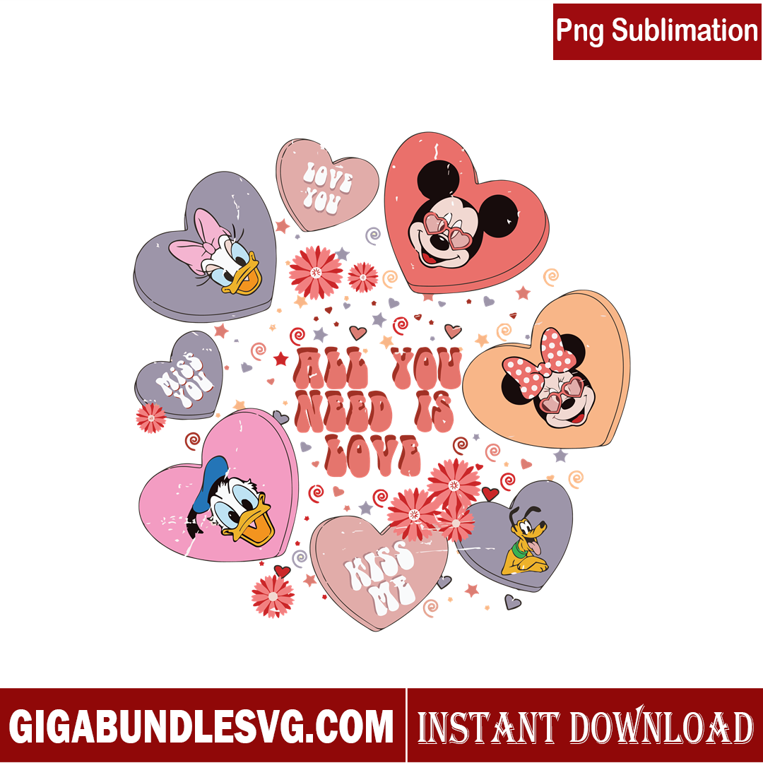 Valentine’s Day SVG bundle ,Mickey Valentine bundle SVG 15