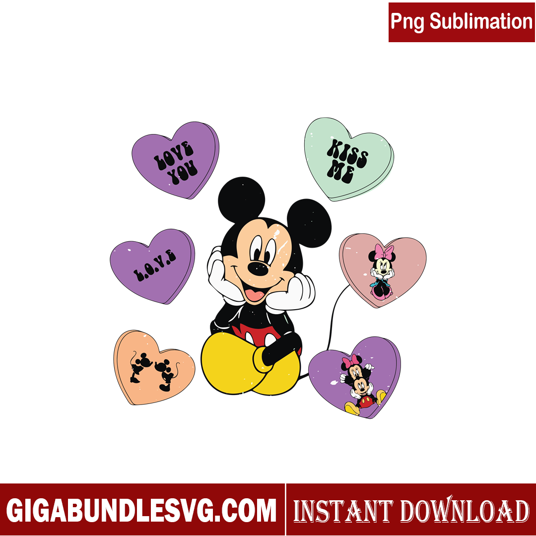 Valentine’s Day SVG bundle ,Mickey Valentine bundle SVG 6