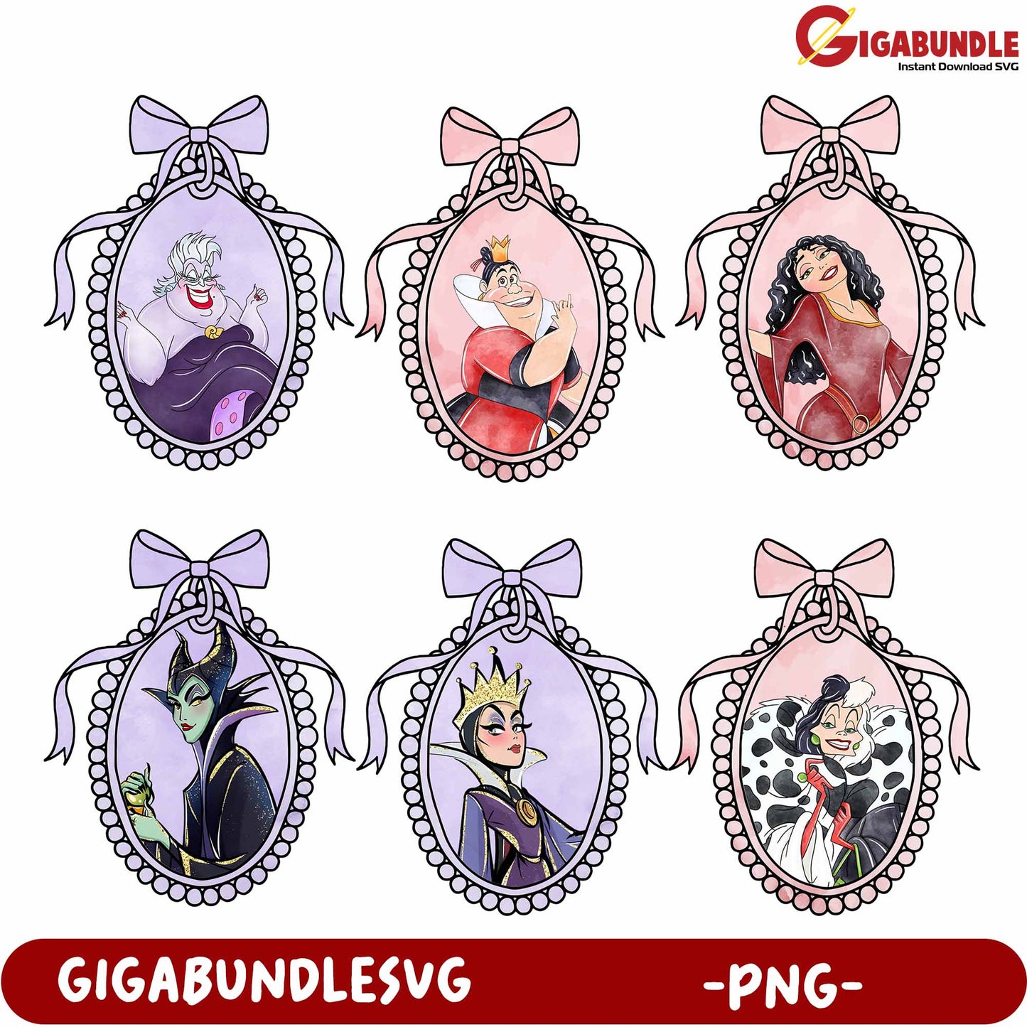 Villainous Character Portraits Collection in PNG Format for Download