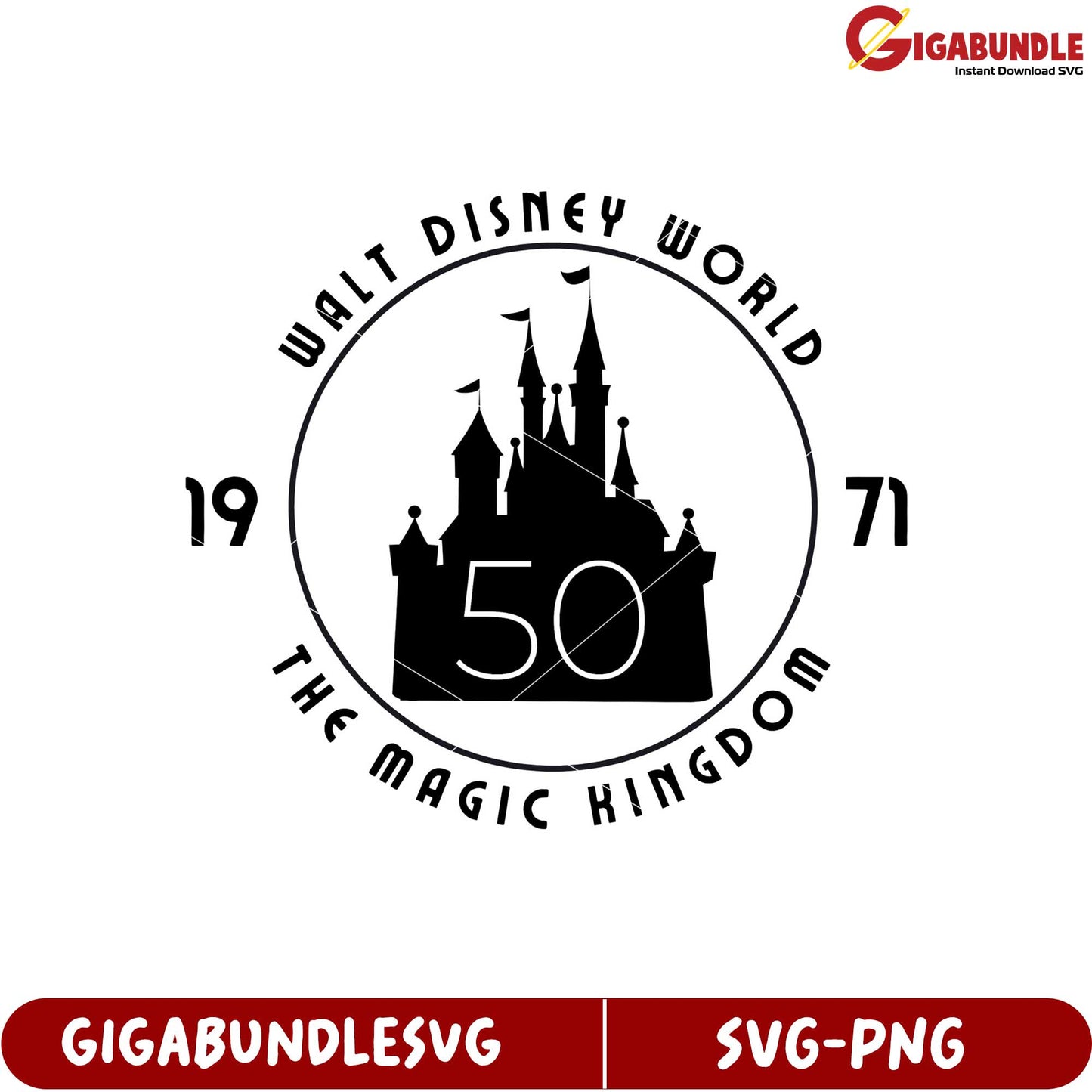Walt Disney World 50th Anniversary Magic Kingdom SVG Product Design