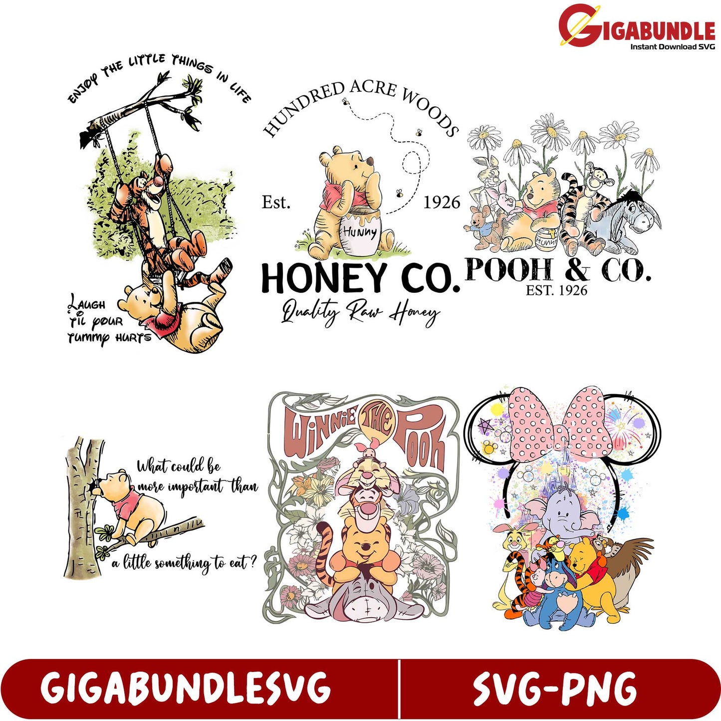 Whimsical Winnie the Pooh SVG Bundle for Creative Projects