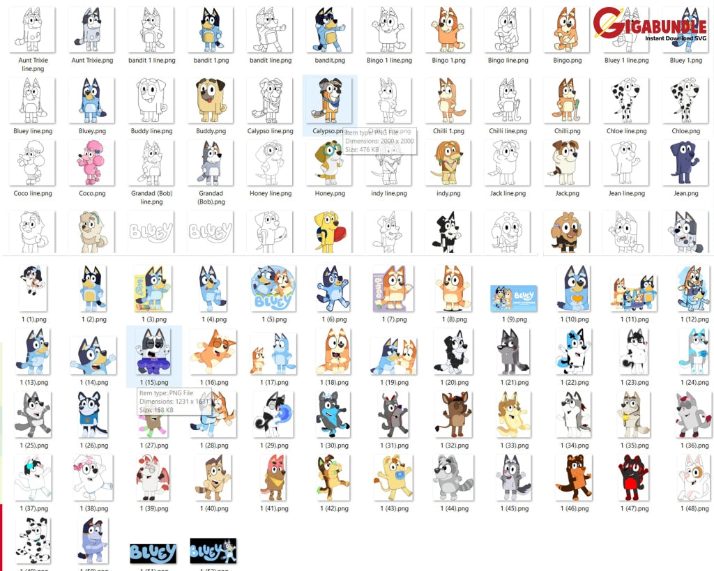 Bundle 750+ Bluey Nsvg- Instant Download