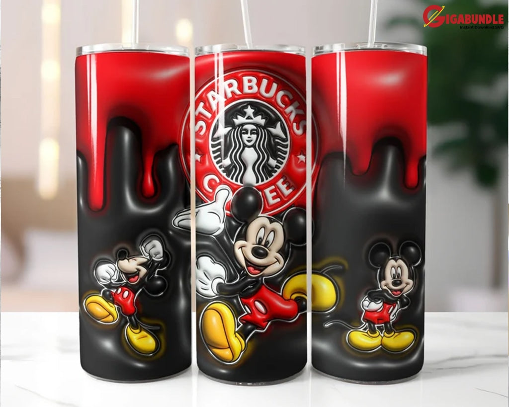 Bundle Disneyland Inflated Tumbler Wrap 20Oz Mickey And Friends 3D Png
