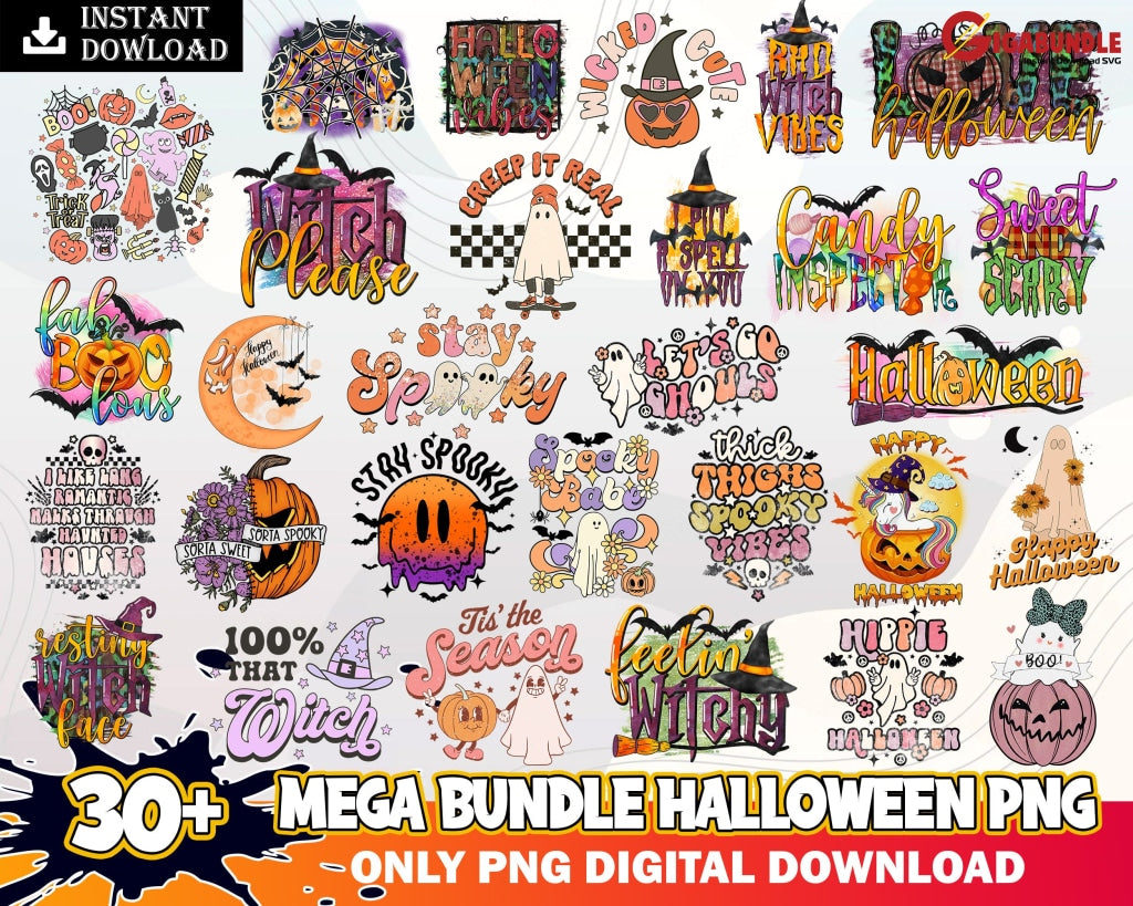 Bundle Halloween Png Sublimation Tis The Season Shirt Design