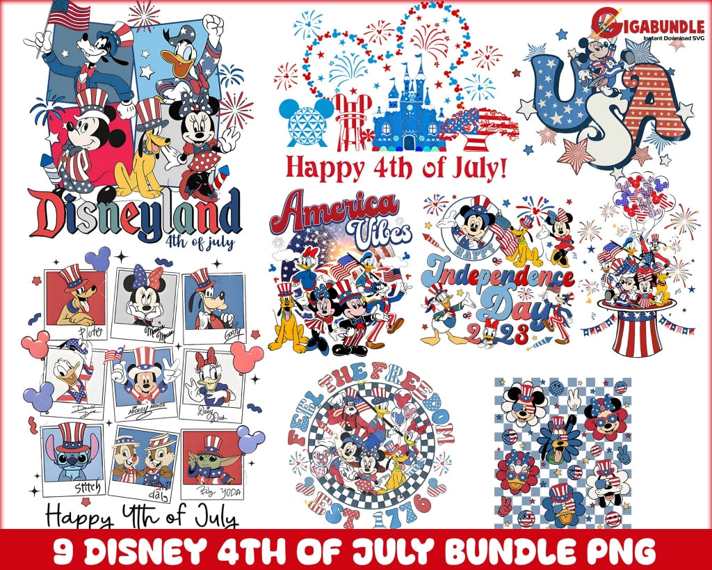 Bundle Happy Fourth Of July 4Th Of American Flag 1776 Svg Patriotic Memorial Day Freedom Png Files