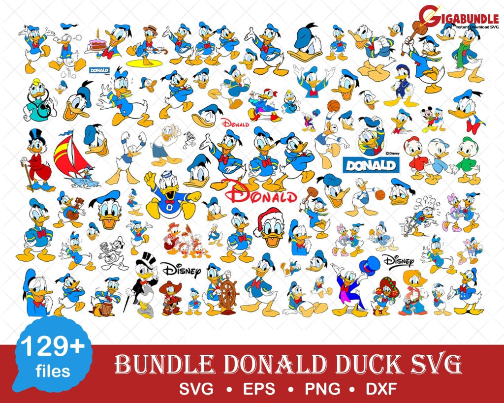 Disney Donald Duck Svg Bundle Files For Cricut Silhouette