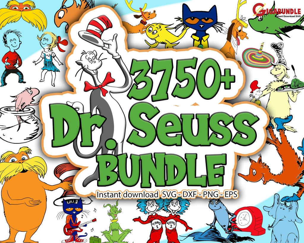 Dr Seuss 2022 Svg Svg Bundle Cat In The Hat Svg Green Eggs And Ham For Teachers Lorax Thing 1 And 2