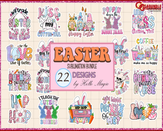 Easter Png Bundle Happy Bunny Mama Vibes Eggstra Hip Hop Hunting Risen Forgiven Gnome Love Thick