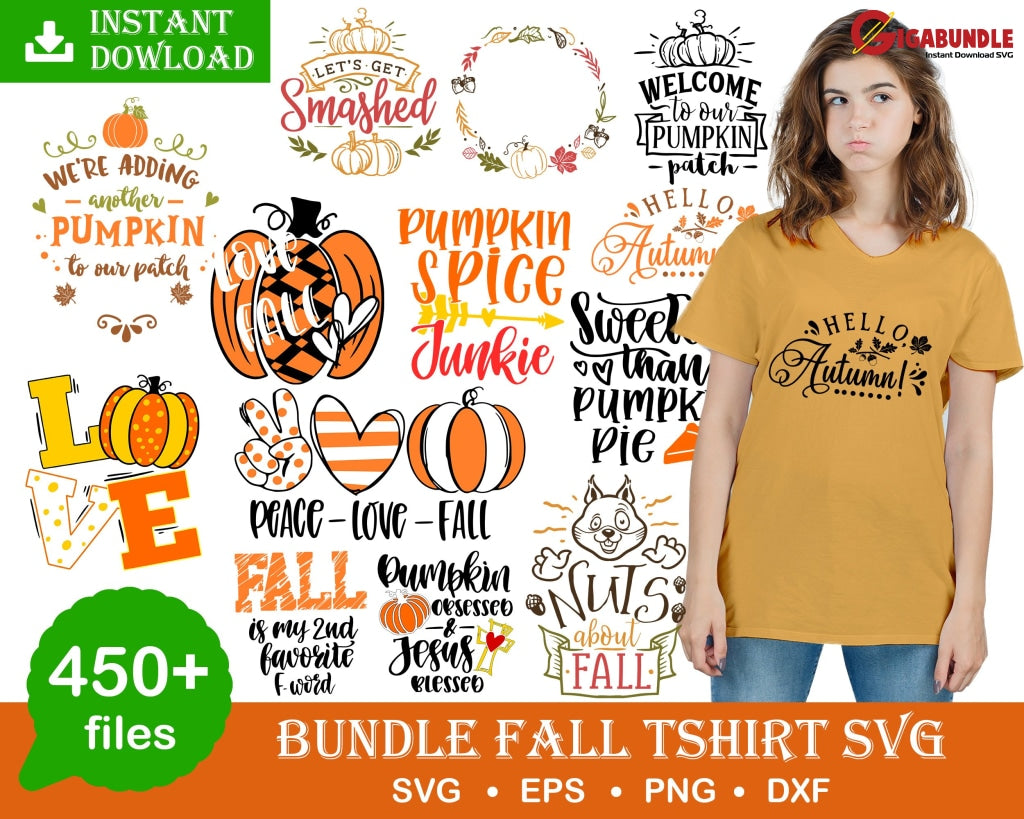 Fall Shirt Svg Bundle 450+ Png Dxf Pdf 1.0