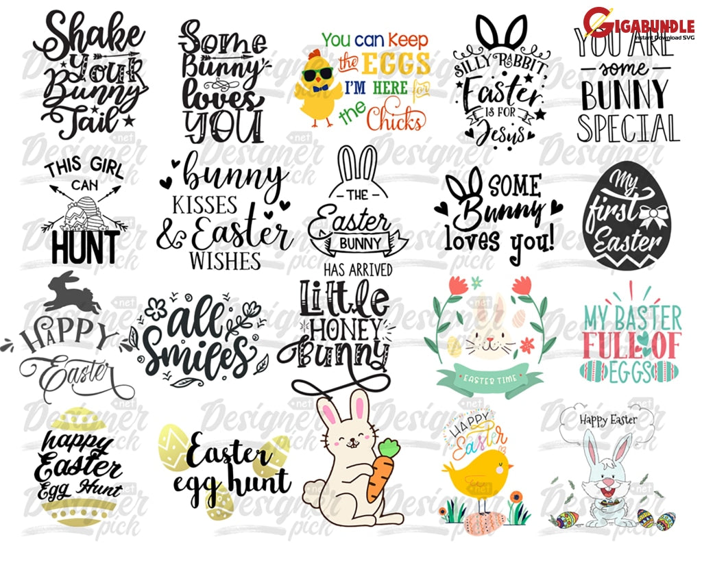 Happy Easter Svg Bundle Bunny Face Svg Egg Png Spring Layered Cut Files