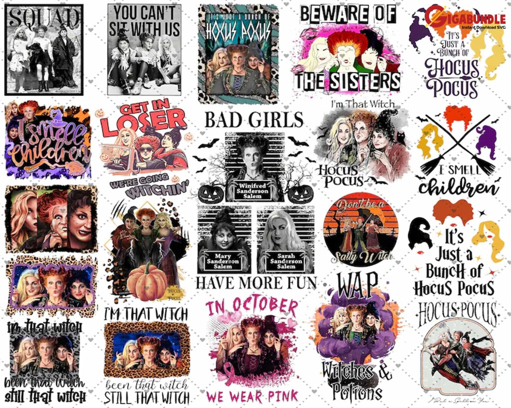 Hocus Pocu Png Bundle Halloween Png Sandersonn Sisterss