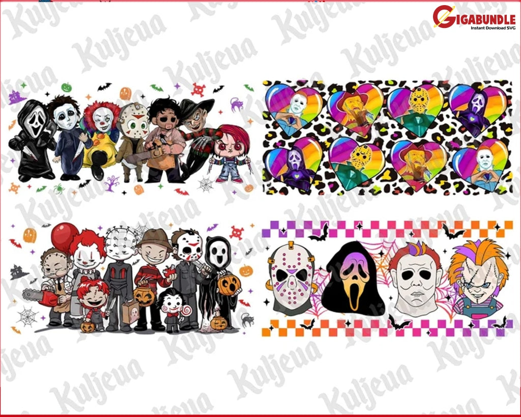Horror Killer 16Oz Libbey Can Glass Bundle Instant Download-Instant Download
