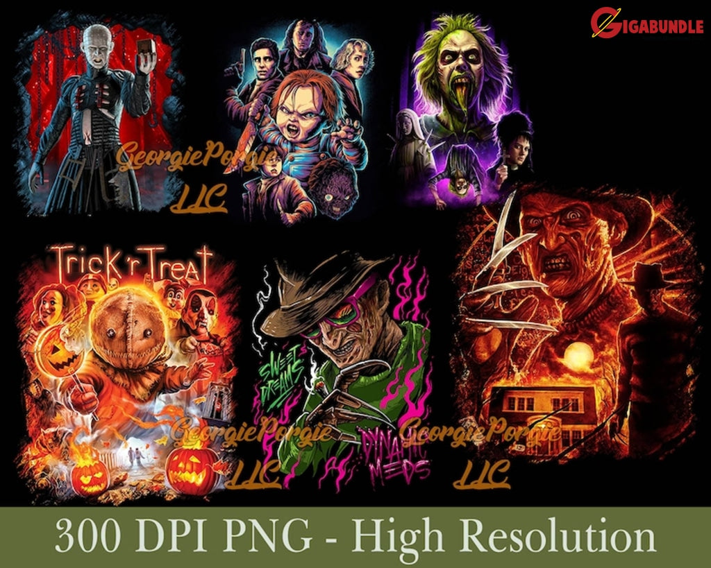 Horror Movies Bundle Png- Instant Download
