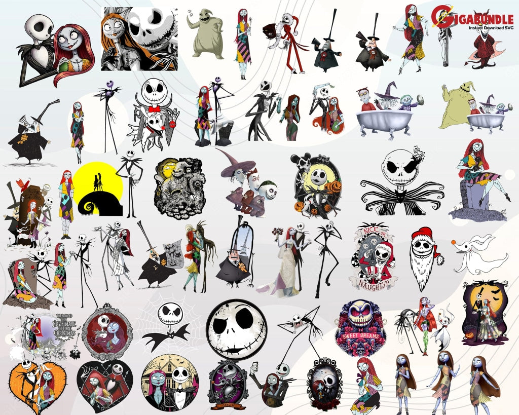 Jack Skellington Png Bundle Horror Movie Happy Halloween The Nightmare Before Christmas Png Digital