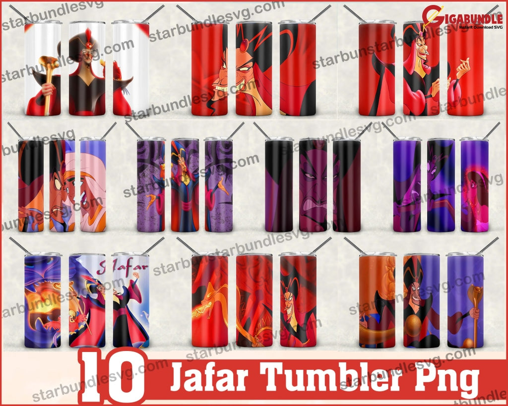 Jafar Tumbler -20Oz Skinny Straight Tumbler Sublimation Designs Full Wrap