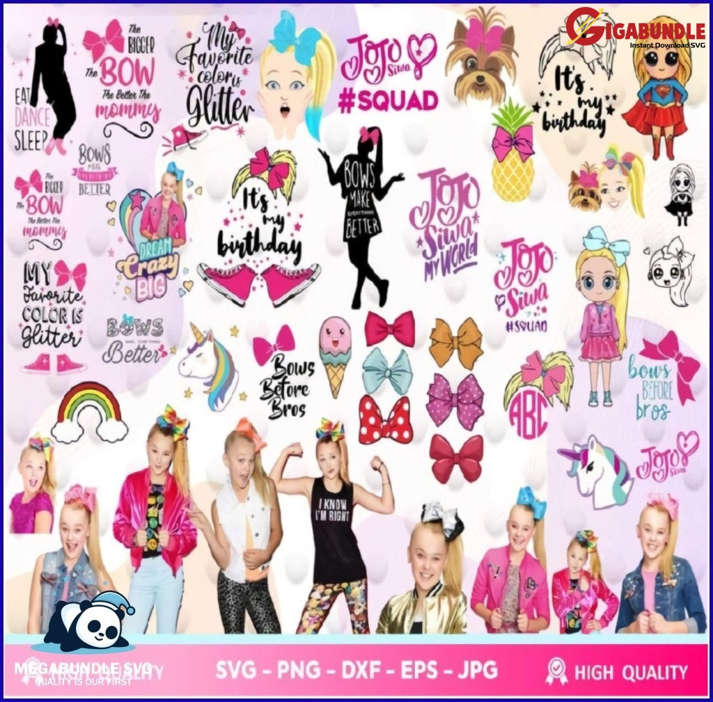 Jojo Siwa Svg Bundle Bundle Png Dxf Eps