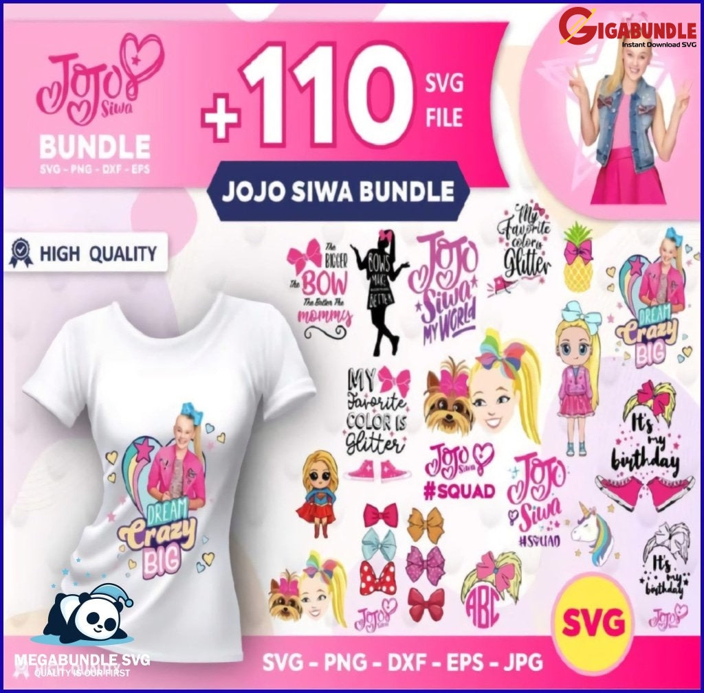 Jojo Siwa Svg Bundle Bundle Png Dxf Eps