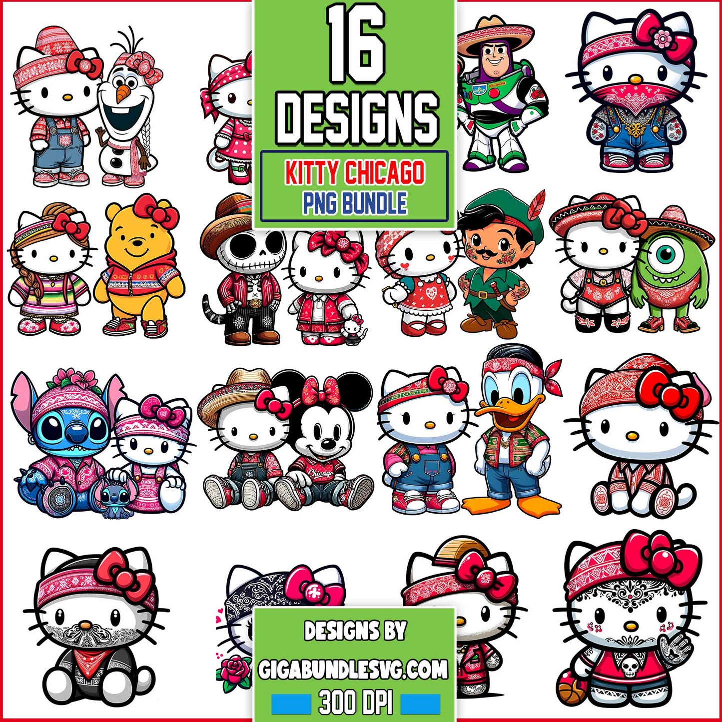 Kitty Chicano Png Bundle, Old School Png