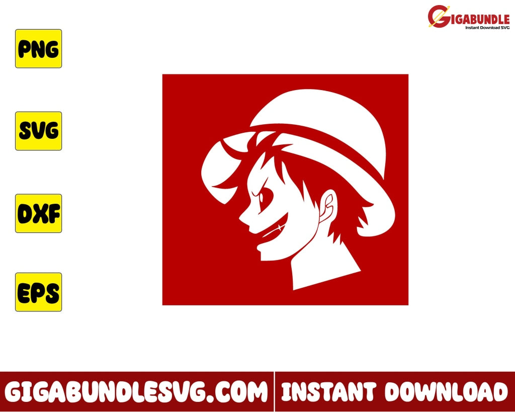 One Piece Luffy PNG Instant Download SVG (Instant Download) 